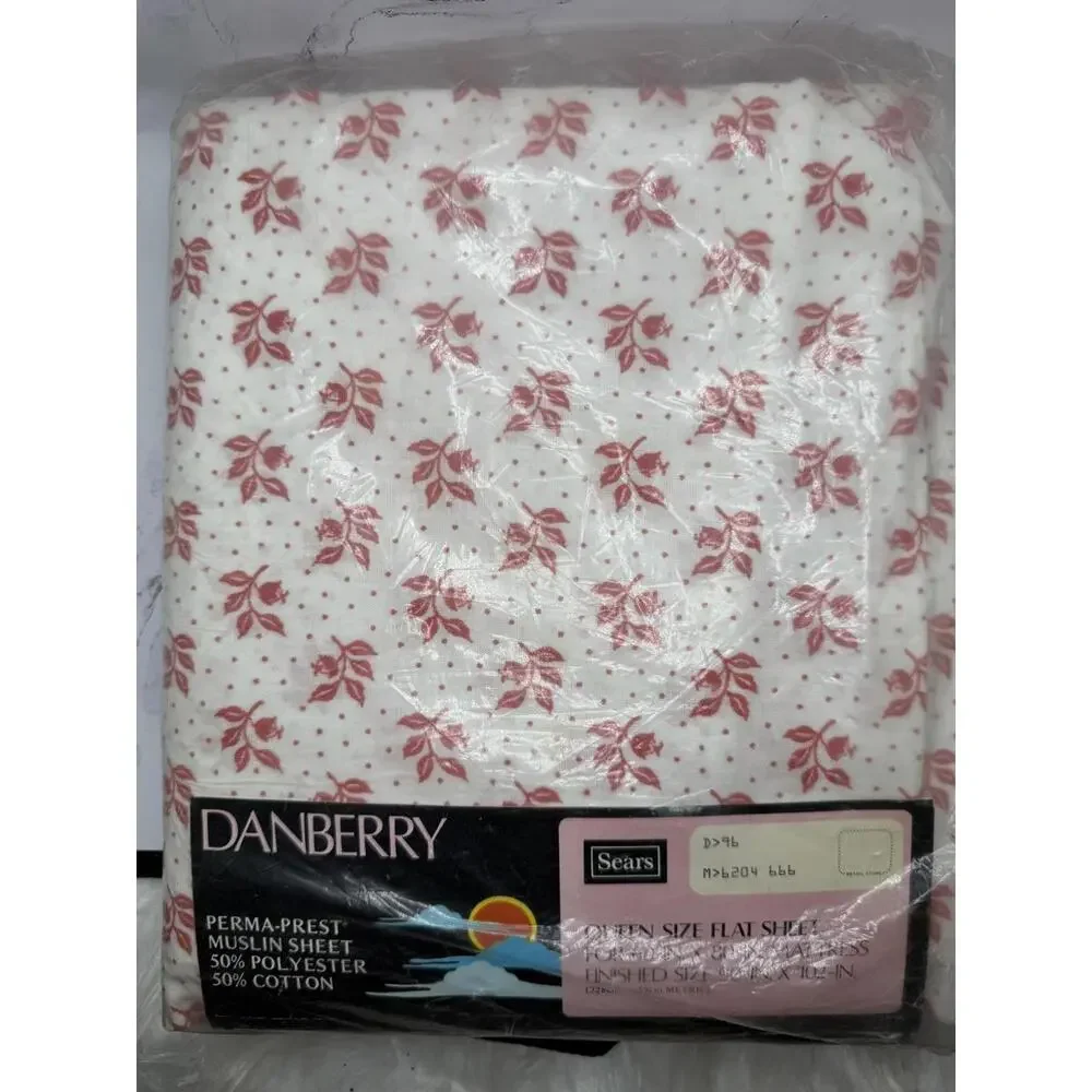 Vintage Danberry Perma-Prest Muslin Queen Size Flat Sheet